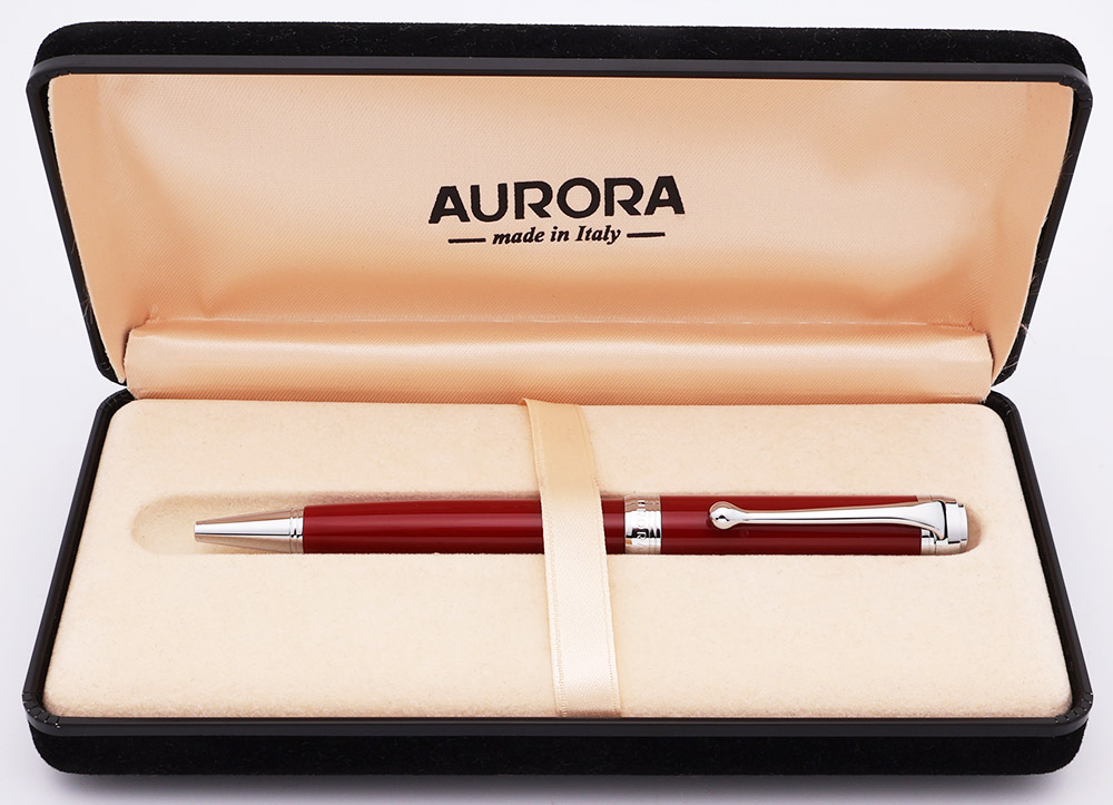 AURORA TALENTUM ボールペン RED Aurora Talentum Ballpoint Pen - Red w Chrome Trim (Excellent